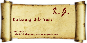Kutassy János névjegykártya
