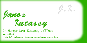 janos kutassy business card